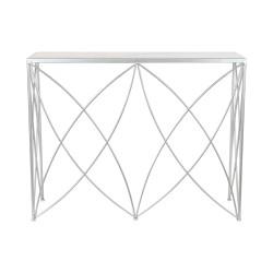 Consola DKD Home Decor Blanco Plateado Metal Mármol 100 x 33 x 78 cm