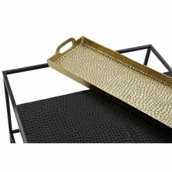 Mesa auxiliar DKD Home Decor 61 x 61 x 49 cm Negro Dorado Acero Aluminio