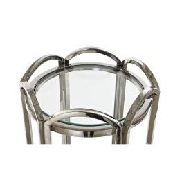 Mesa auxiliar DKD Home Decor Cristal Plateado Metal 40 x 40 x 110 cm