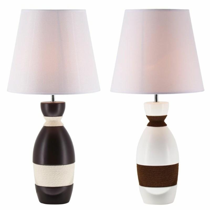 Lámpara de mesa DKD Home Decor Cerámica Marrón Cuerda Blanco 30 x 30 x 61 cm 220 V 50 W (2 Unidades)