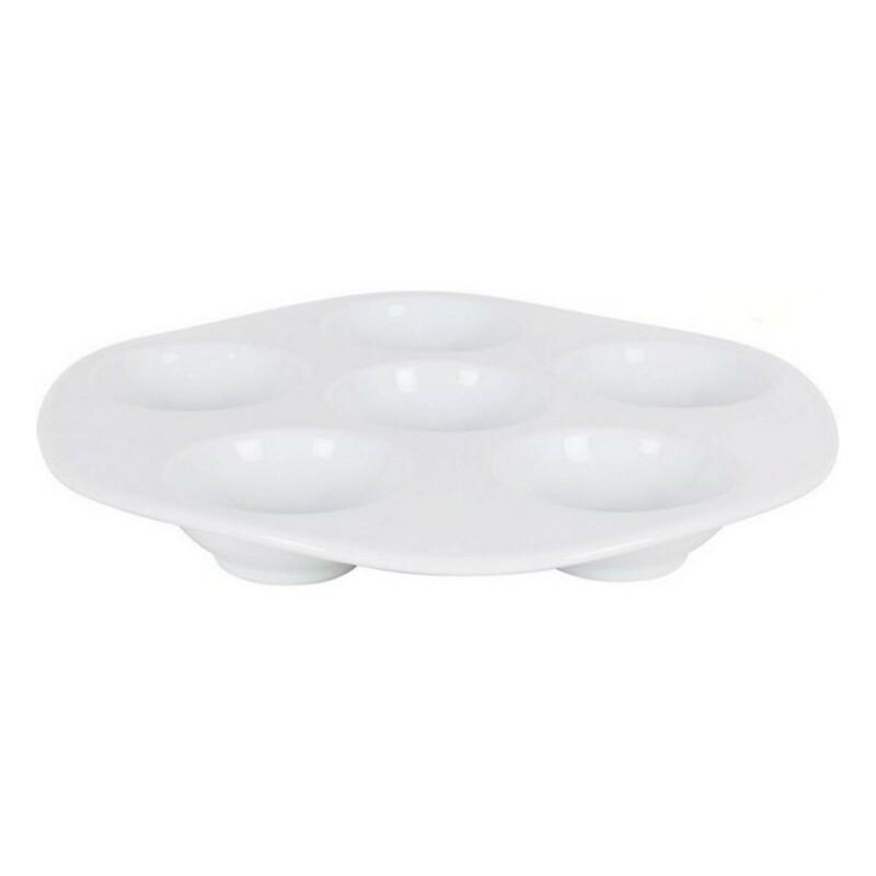 Bol para Aperitivos Inde 729c3 Blanco Porcelana 6 Compartimentos