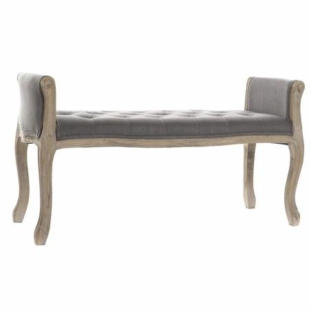 Banqueta DKD Home Decor   Natural Gris oscuro Madera de caucho Lienzo 109 x 44,5 x 60 cm