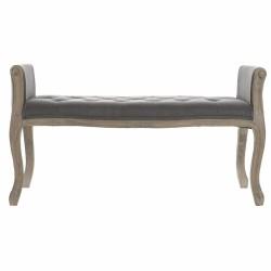 Banqueta DKD Home Decor   Natural Gris oscuro Madera de caucho Lienzo 109 x 44,5 x 60 cm