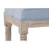 Banqueta DKD Home Decor   Azul Poliéster Lino Madera de caucho (122 x 41 x 48 cm)