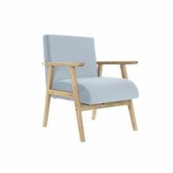 Butaca DKD Home Decor Poliéster Azul cielo Madera MDF (61 x 63 x 77 cm)