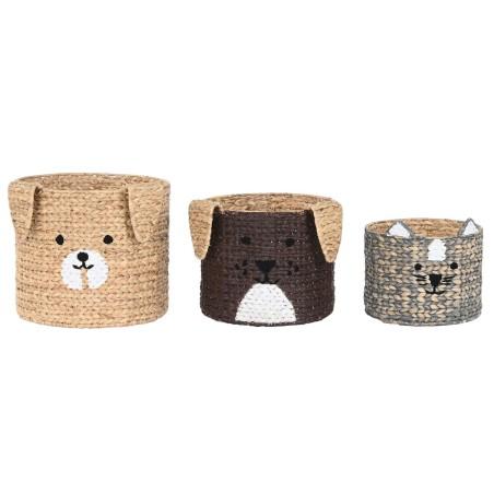 Juego de Cestas DKD Home Decor 40 x 40 x 37 cm Animales