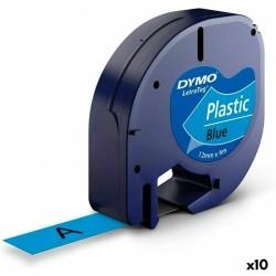 Cinta Laminada para Rotuladoras Dymo 91205 12 mm LetraTag® Negro Azul (10 Unidades)