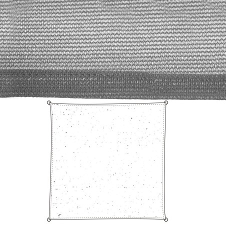Velas de sombra Toldo 5 x 5 m Gris Polietileno 500 x 500 x 0,5 cm