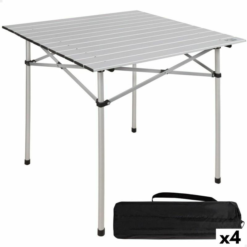 Mesa Plegable Aktive Plateado Aluminio 70 x 70 x 70 cm (4 Unidades)