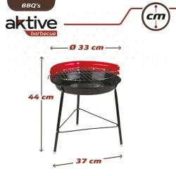 Barbacoa Portátil Aktive Hierro Plástico 37 x 44 x 33 cm (6 Unidades) Rojo