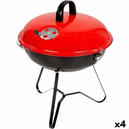 Barbacoa Portátil Aktive Metal esmaltado Ø 36 cm 36 x 44 x 36 cm (4 Unidades) Rojo