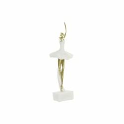 Figura Decorativa DKD Home Decor 13,5 x 12,5 x 40 cm Dorado Blanco Resina Bailarina Ballet