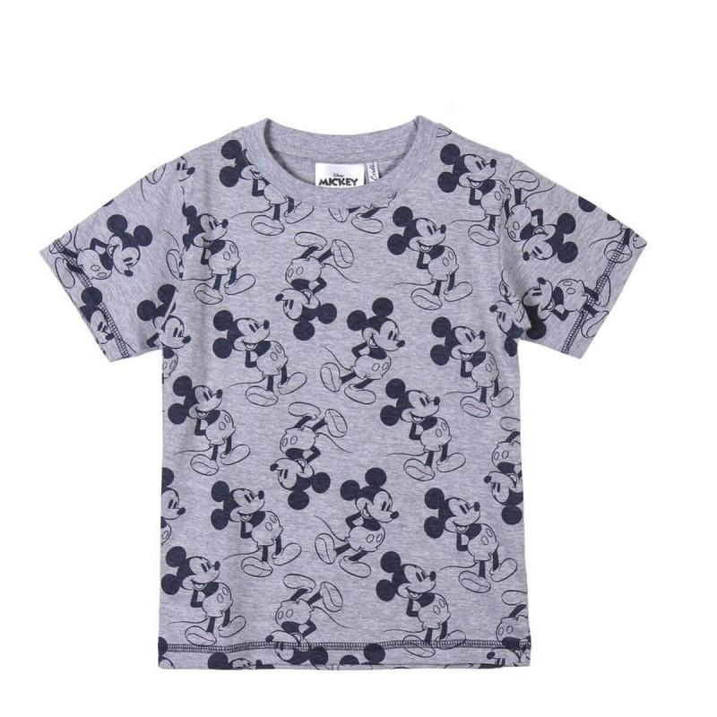 Camiseta de Manga Corta Infantil Mickey Mouse Gris