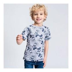 Camiseta de Manga Corta Infantil Mickey Mouse Gris