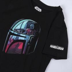 Camiseta de Manga Corta Infantil The Mandalorian Negro