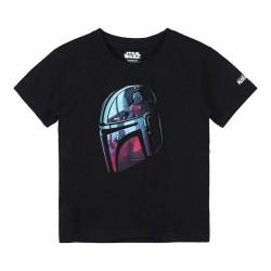 Camiseta de Manga Corta Infantil The Mandalorian Negro