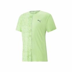 Camiseta Deportiva de Manga Corta Puma Run Graphic Verde limón