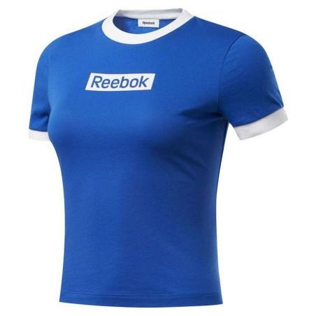 Camiseta de Manga Corta Mujer Reebok Essentials Linear Logo Azul