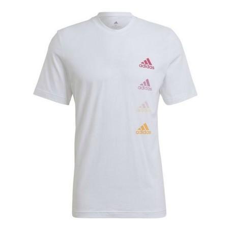 Camiseta de Manga Corta Hombre Adidas Essentials Gradient Blanco