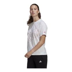 Camiseta de Manga Corta Mujer Adidas Giant Logo Blanco