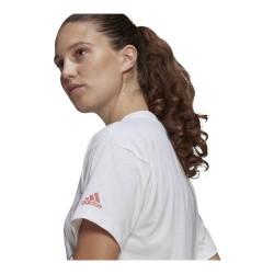 Camiseta de Manga Corta Mujer Adidas Giant Logo Blanco