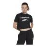 Camiseta de Manga Corta Mujer Reebok Cropped Identity Negro