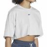 Camiseta de Manga Corta Mujer Reebok Fitness Crop Vector Velour Gris claro