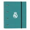 Carpeta de anillas Real Madrid C.F. Blanco Verde Turquesa 27 x 32 x 3.5 cm (30 mm)