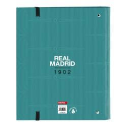 Carpeta de anillas Real Madrid C.F. Blanco Verde Turquesa 27 x 32 x 3.5 cm (30 mm)