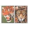 Cuadro DKD Home Decor 52 x 2,7 x 72 cm Tigre Moderno (2 Unidades)