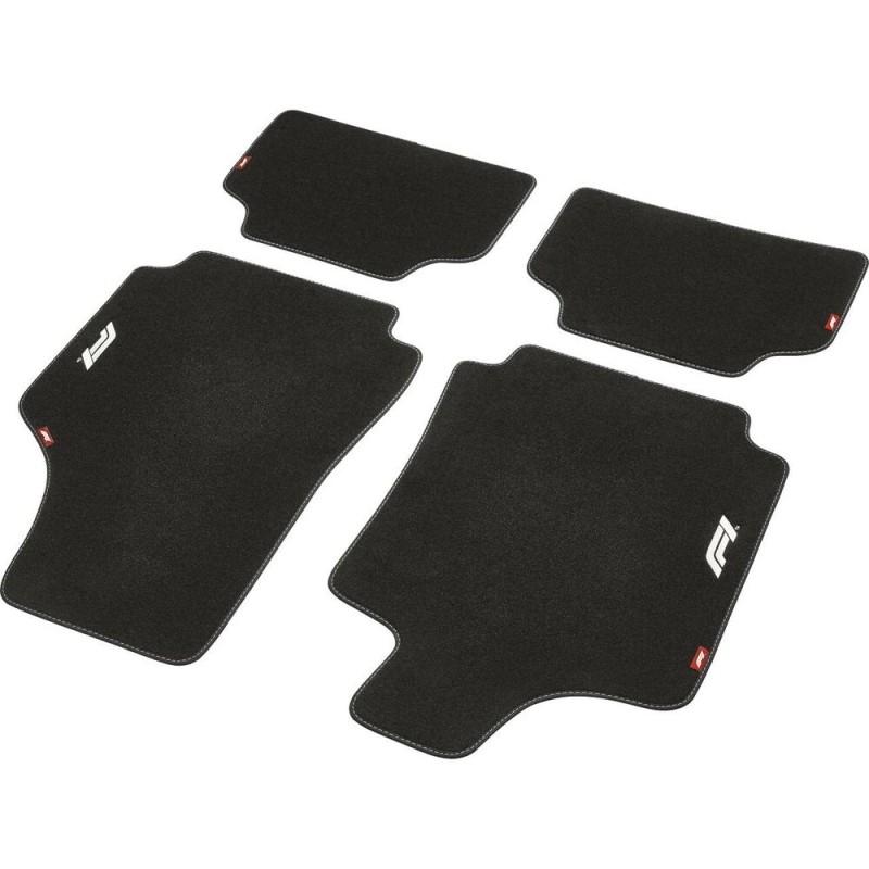 Set de Alfombrillas para Coche FORMULA 1 CM580 Negro/Blanco 4 uds