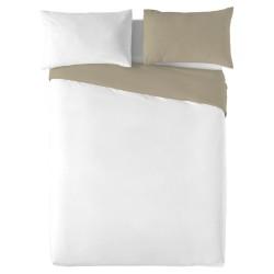 Funda Nórdica Naturals FUNDA NORDICA BICOLOR REVERSIBLE Reversible Beige Blanco Cama de 200 (280 x 270 cm)