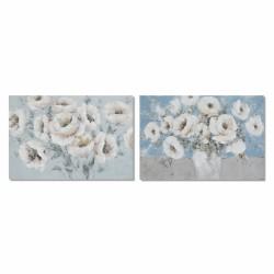 Cuadro DKD Home Decor 120 x 2,8 x 80 cm Flores Shabby Chic (2 Unidades)