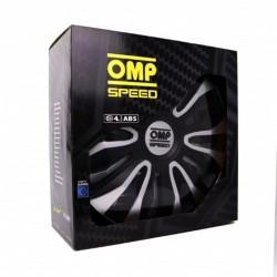 Tapacubos OMP Magnum Speed Negro Plateado 16" (4 uds)