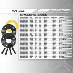 Set de Separadores OMP 4 x 114 69,1 M12 x 1,25 20 mm