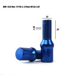 Set Tuercas OMP 27 mm Azul 20 uds M12 x 1,25