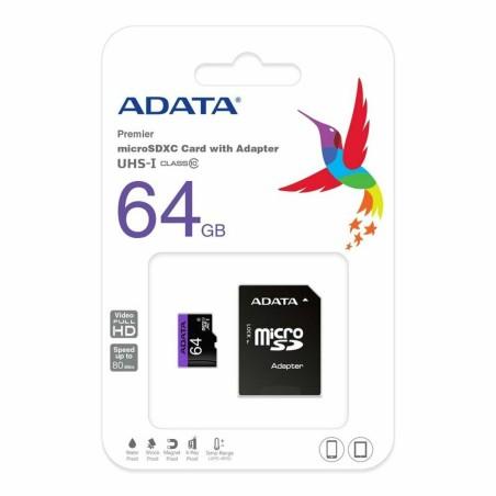 Tarjeta de Memoria Micro SD con Adaptador Adata CLASS10 64 GB