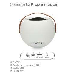 Altavoz Bluetooth con Lámpara LED KSIX Bubble Blanco 5 W Portátil