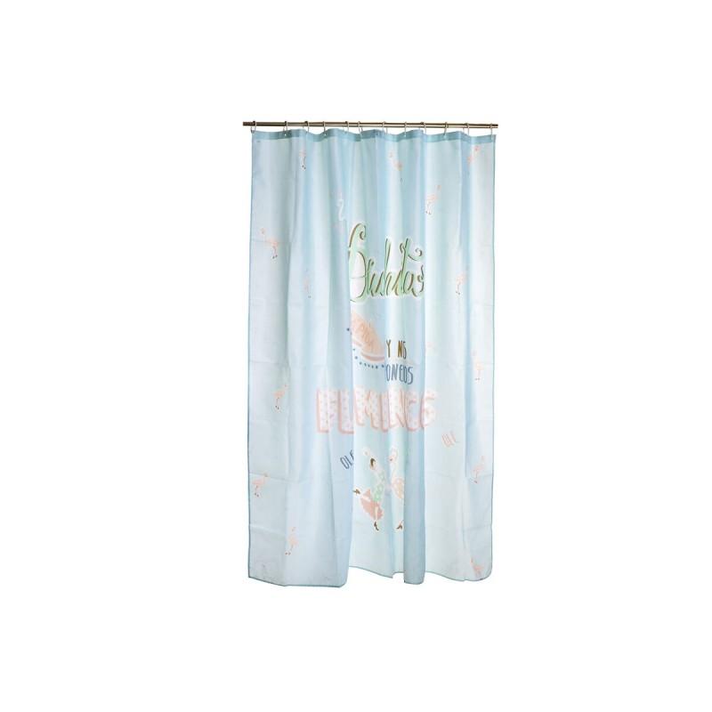 Cortina de Ducha DKD Home Decor Azul