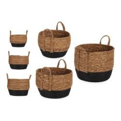 Juego de Cestas Marrón Negro 32 x 37 x 32 cm (3 pcs)