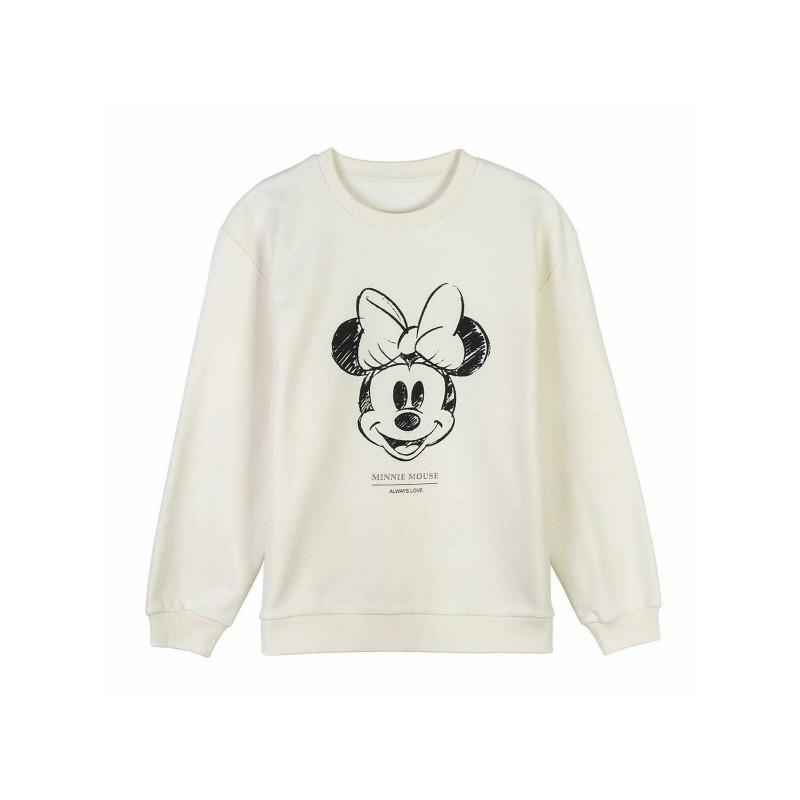 Sudadera sin Capucha Mujer Minnie Mouse Beige TALLA XL