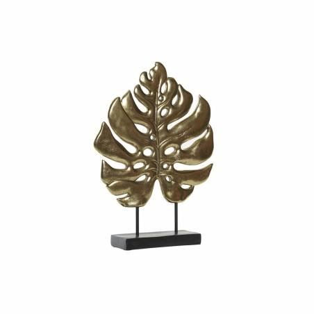 Figura Decorativa DKD Home Decor 25,5 x 6 x 34 cm Negro Dorado Tropical Hoja de planta