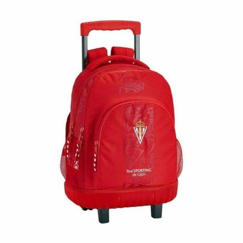 Mochila Escolar con Ruedas Compact Real Sporting de Gijón SF-611972-818 Rojo (32 x 45 x 21 cm)