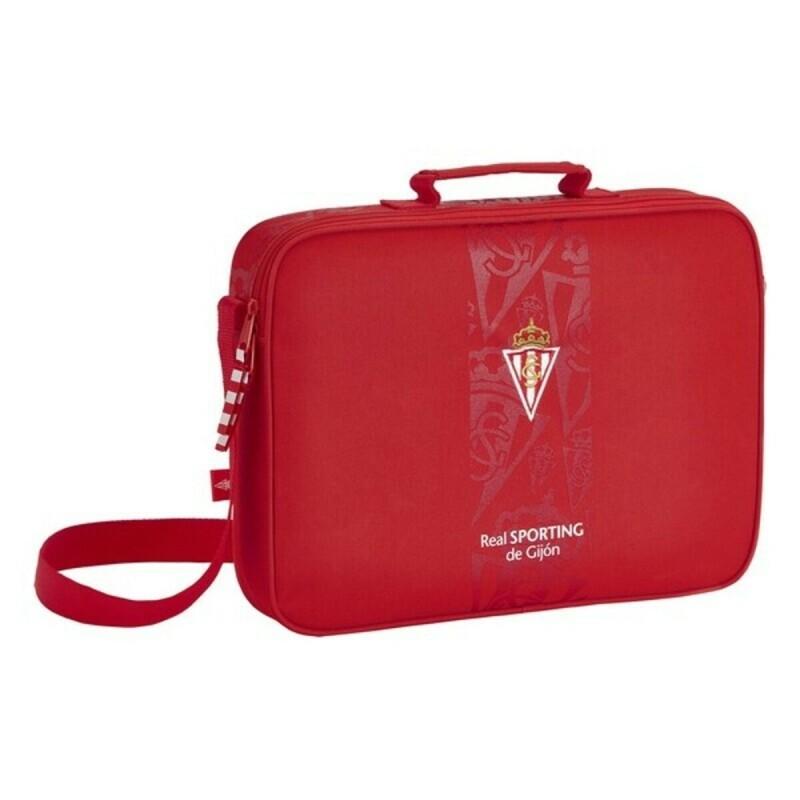 Cartera Escolar Real Sporting de Gijón Rojo (38 x 28 x 6 cm)