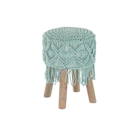 Reposapiés DKD Home Decor Madera Marrón Algodón Menta (30 x 30 x 45 cm) (33 x 33 x 43 cm)