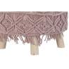 Reposapiés DKD Home Decor Natural Rosa claro Madera Boho Macramé 53 x 53 x 31 cm