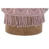 Reposapiés DKD Home Decor 43 x 43 x 51 cm Madera Marrón Rosa claro Macramé Boho