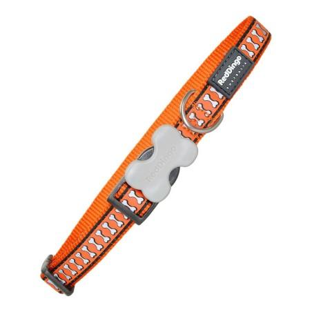 Collar para Perro Red Dingo Hueso Reflectante Naranja (2 x 31-47 cm)