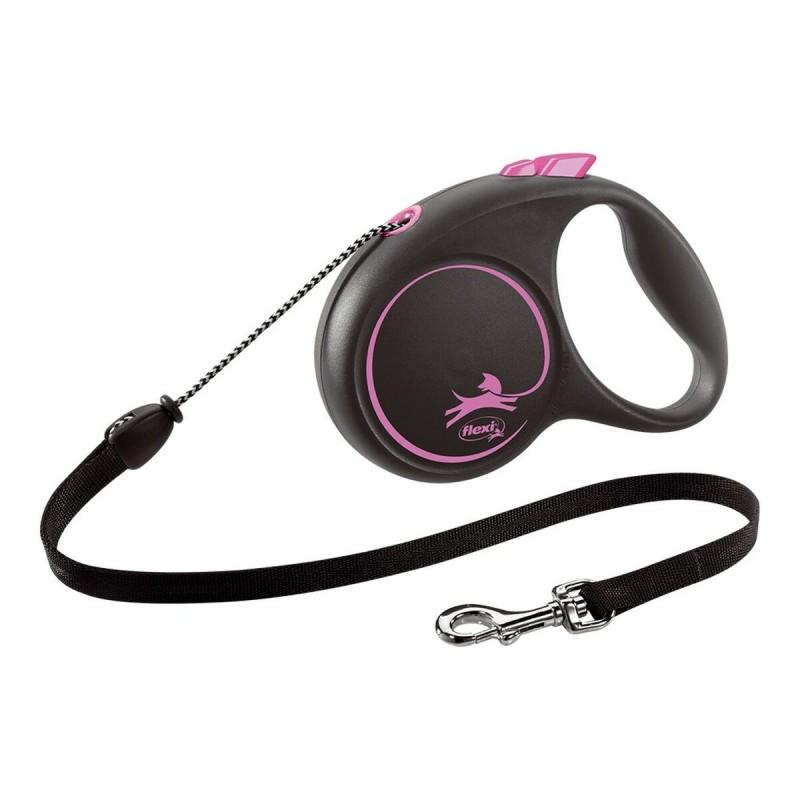 Correa para Perro Flexi BLACK DESIGN 5 m Rosa Talla M