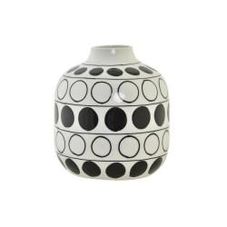 Jarrón DKD Home Decor Porcelana Negro Blanco Moderno Círculos 16 x 16 x 18 cm